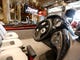 The steering wheel on a modified V Hull aluminum bass boat at Bass Pro Shops on Monday, June 18, 2018.