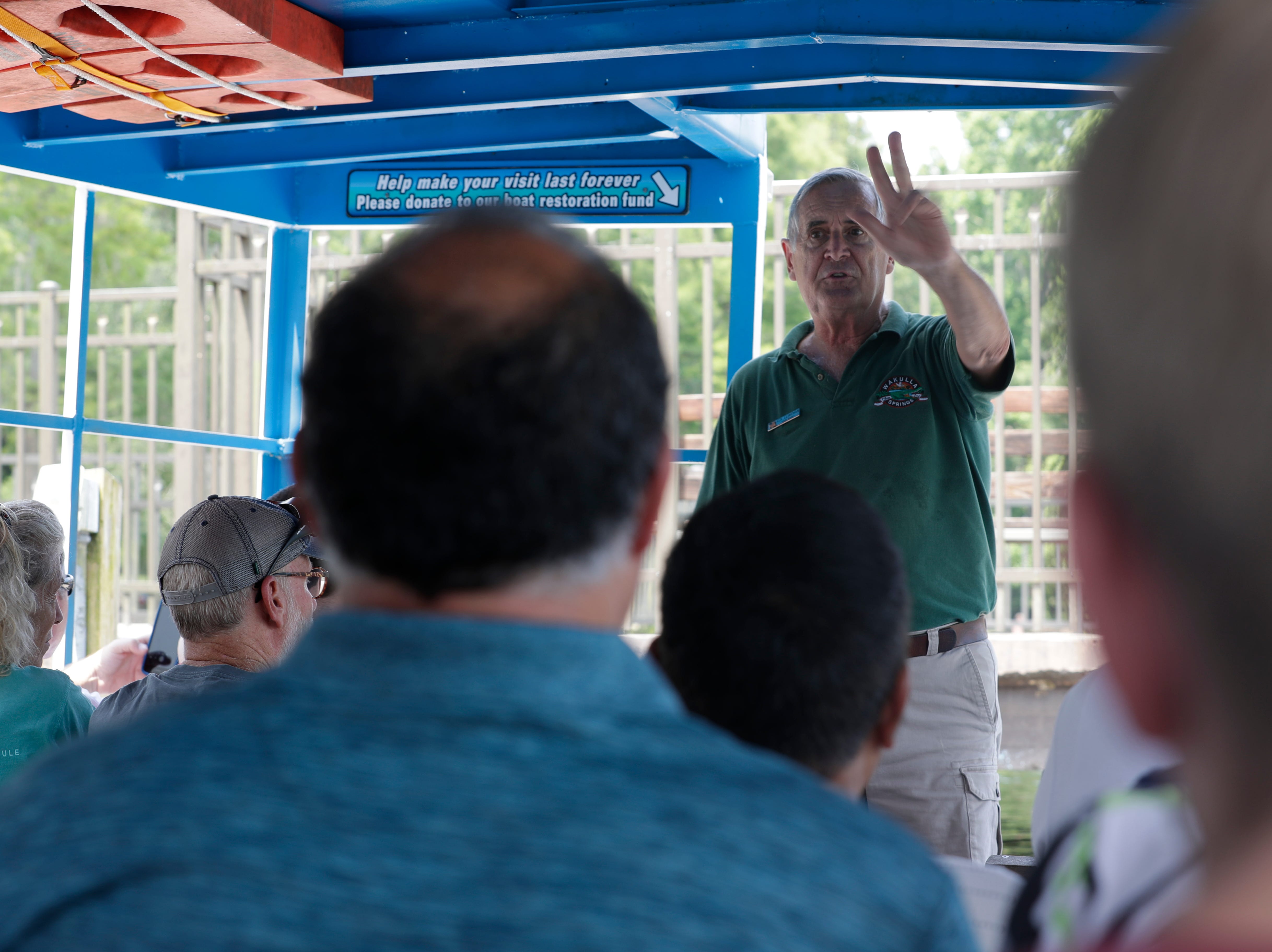Wakulla Springs State Park Tour Guide Ken Clineman leads a historic boat excursion down the spring.