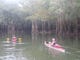 Rivertrek paddlers Chris Reed, left, and Tom Herzog make their way into Sutton Lake off the Apalachicola River.