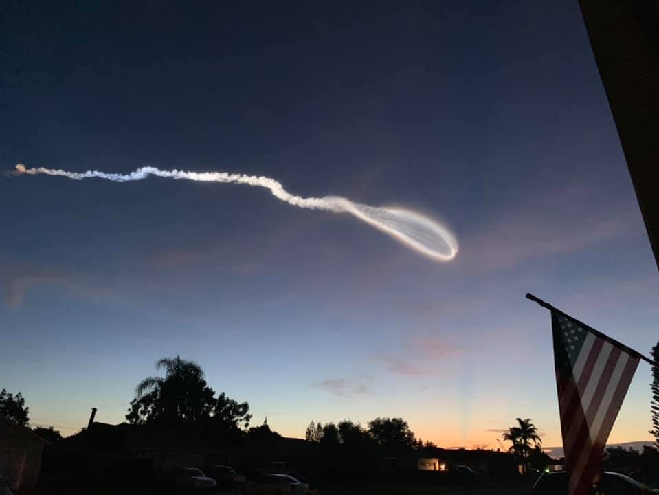 A United Launch Alliance Atlas V rocket lifts off from Cape Canaveral Air Force Station early Thursday morning, Aug. 8, 2019. Rachael Nemecek Parker captured this photo from Vero Beach.