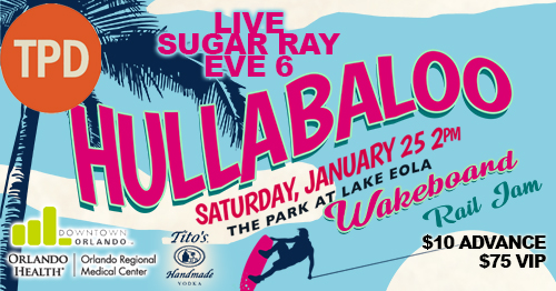 Listen to Sugar Ray and Eve 6 while watching wakeboarders at Lake Eola, January 25 – Bungalower