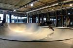 A skateboarder jumps in a bowl at Stockholm's PUSH