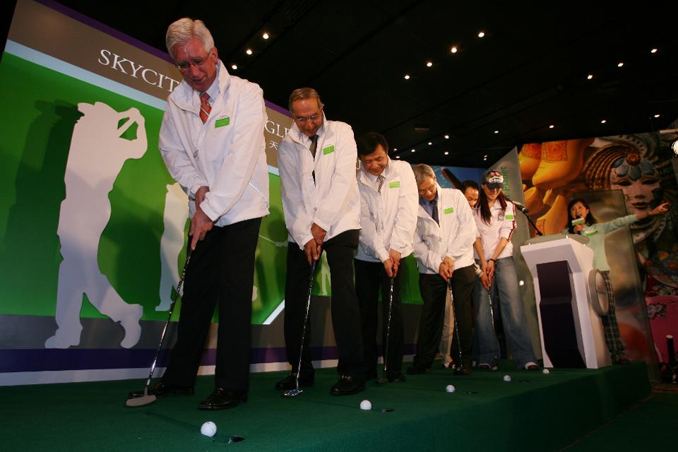 ( From Left to Right )Airport Authority Commercial Director Hans Bakker, The King Power Group's Director Ayub M Khan, Chief Executive Officer of the Airport Authority Hong Kong Dr David Pang, Robert Fung Hing-piu, chairman of Hong Kong Committee for UNICE