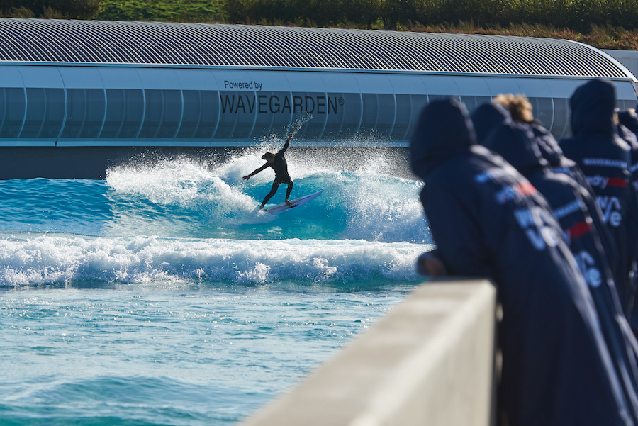 Pro Surfer at The Wave surf park in Bristol