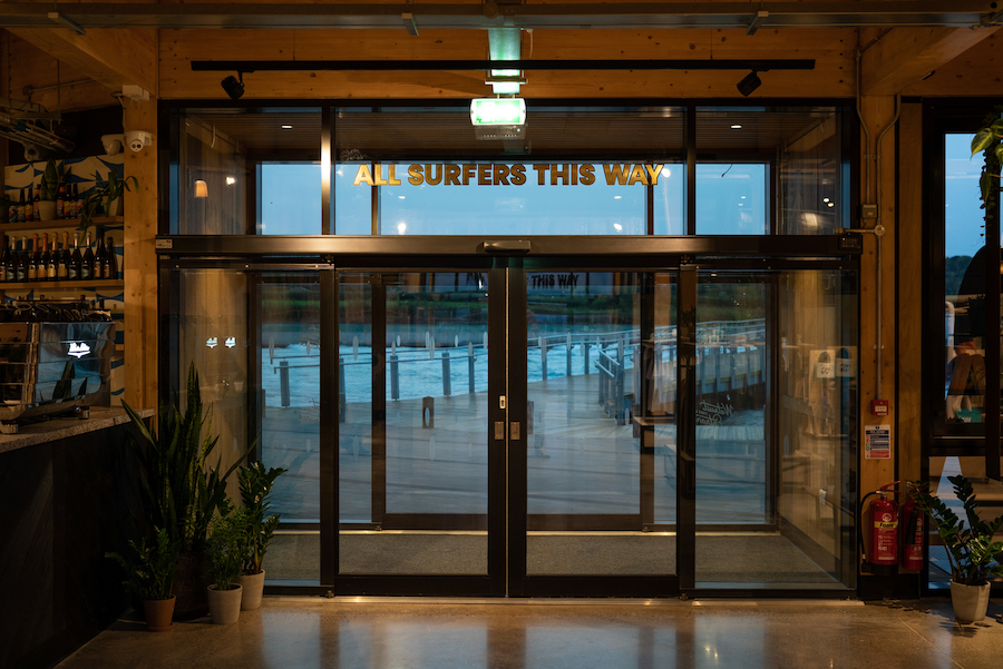 Entrance of The Wave surf park, Bristol