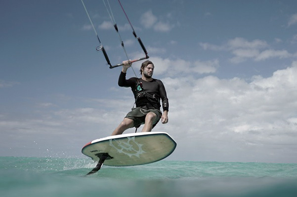 Foil riding has a wing beneath it to lift the board out of the water.