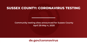 Coronavirus Testing Sites Announced in Sussex County for Week of April 29-May 4, 2020