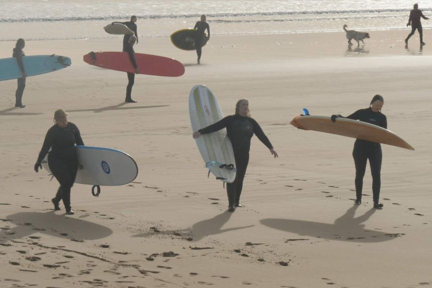 Hemsworth brothers inspire Tasmanian surfer girls’ board names, but Layne Beachley still their hero – ABC News