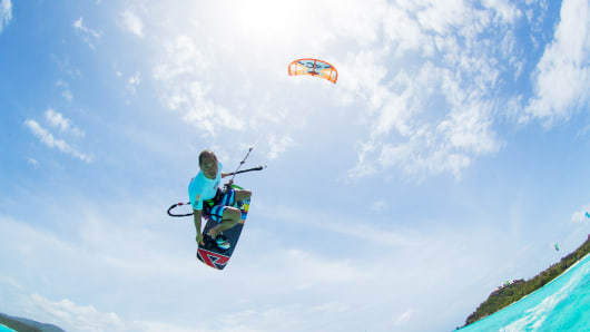 Bill Tai kiteboarding at MaiTai Necker