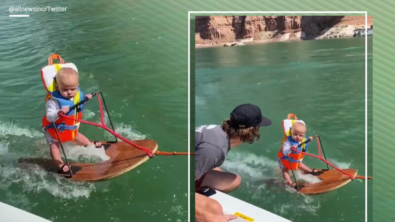 A video of a 6-month-old boy wakeboarding in a lake impresses netizens – The Indian Express