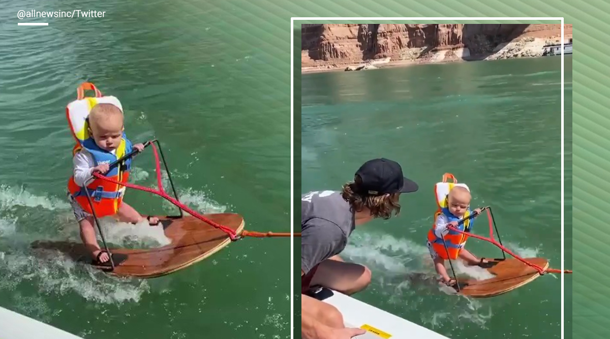 A video of a 6-month-old boy wakeboarding in a lake impresses netizens – The Indian Express