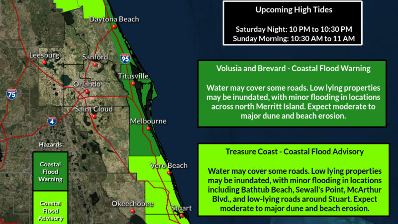 Coastal Flood Warning, High Surf Advisory in Effect for Brevard, Beware Dangerous Swimming and Surfing Conditions – SpaceCoastDaily.com