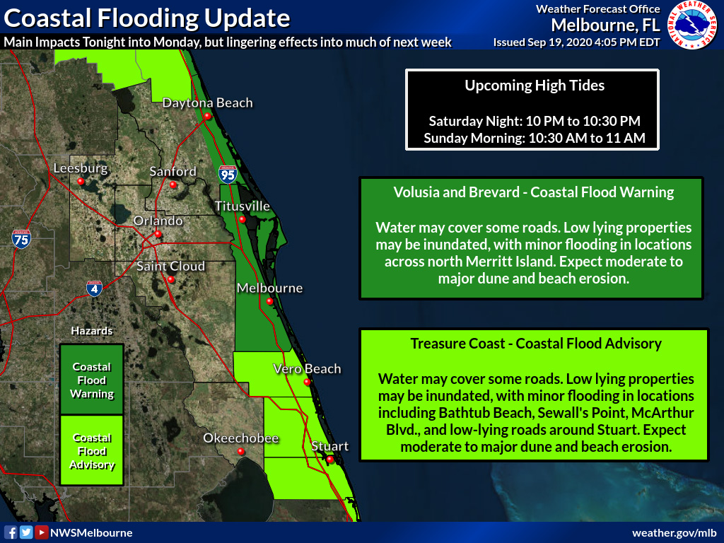 Coastal Flood Warning, High Surf Advisory in Effect for Brevard, Beware Dangerous Swimming and Surfing Conditions – SpaceCoastDaily.com