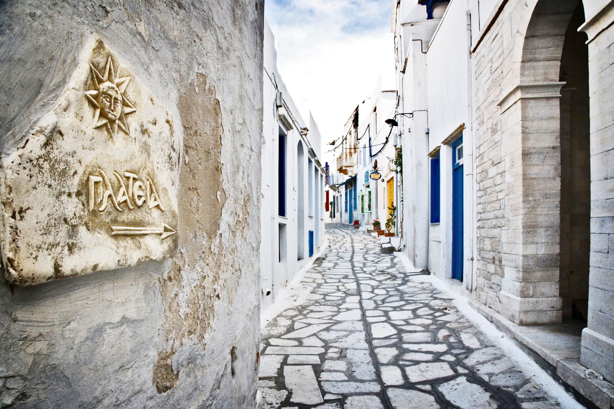 The traditional village of Pyrgos, with its mountainous landscape, is made largely from marble