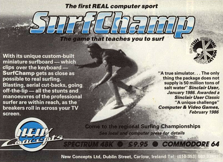 Surf Champ: the computer game was developed by Norman McMillan, John Frayne and Susan McKenna-Lawlor