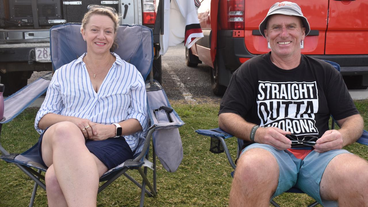 Kim and Andrew Baker watching Ca$h for Tricks as part of Rumble on the Reef.