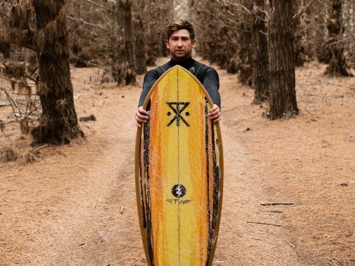 In homage to his time spent on the road, a Laguna Beach professional surfer shows the world how he's spent his coronavirus shutdown.