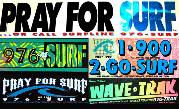 Surfline and Wavetrak: promotional stickers from back in the day